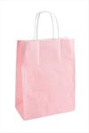 8*18*24 cm Büküm Saplı Kağıt Poşet 1 Adet - Pembe