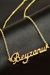 Beyzanur İsimli Kolye (Kişiye Özel) - Sarı