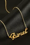 Birsel isimli kolye (Kişiye Özel) - Sarı