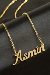 Asmin isimli kolye (Kişiye Özel) - Sarı