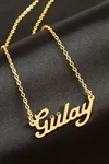Gülay isimli kolye (Kişiye Özel) - Sarı