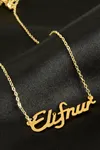 Elifnur isimli kolye (Kişiye Özel) - Sarı