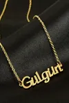 Gülgün isimli kolye (Kişiye Özel) - Sarı