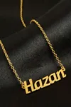Hazan isimli kolye (Kişiye Özel) - Sarı