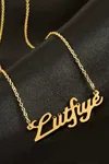 Lütfiye isimli kolye (Kişiye Özel) - Sarı