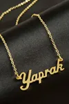 Yaprak isimli kolye (Kişiye Özel) - Sarı