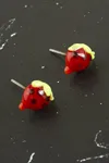 Çilek Cam Küpe - Kırmızı