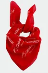 Atatürk İmzalı Desenli Bandana 50*50 - Kırmızı