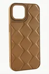 iPhone 12 Pro Prizma Desenli Lüx Liza Kılıf - Kahverengi