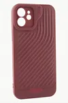 iPhone 11 6.1 Çizgili Lüx Gear Silikon Kılıf - Bordo