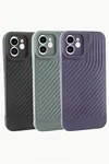 iPhone 11 6.1 Çizgili Lüx Gear Silikon Kılıf - Bordo