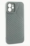 iPhone 11 6.1 Çizgili Lüx Gear Silikon Kılıf - Gri