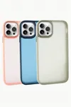 iPhone 14 Pro Max Renkli Lüx Newxu Silikon Kılıf - Gri
