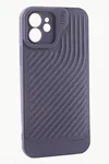 iPhone 12 6.1 Çizgili Lüx Gear Silikon Kılıf - Mor