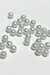 6 mm Delikli İnci Boncuk 500 Gram - Beyaz