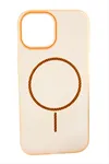 iPhone 13/14 Buzlu Magsaff Kapak Kılıf - Beyaz