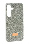 Samsung Galaxy A55 Taşlı Kapak Kılıf - Gümüş Rengi