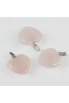 Pembe Kuvars Kalpli Doğaltaş Kolye Ucu - Açık Pembe