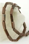 1,3 cm Dikdörtgen Boru Ceyt Taşı - Kahverengi