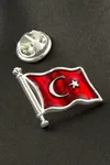Ay Yıldız Yaka Rozet - Gümüş Rengi
