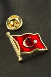 Ay Yıldız Yaka Rozet - Gümüş Rengi