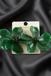Çiçek Zr Model Küpe - Yeşil
