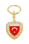 Ay Yıldız Taşlı Anahtarlık - Sarı
