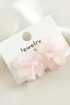 Çiçek Plastik Küpe - Açık Pembe