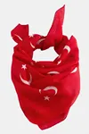 Ay Yıldız Desenli Bandana 50*50 - Kırmızı