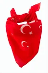 Ay Yıldız Desenli Bandana 50*50 - Kırmızı
