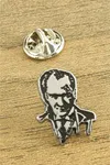 Atatürk Yaka Rozet - Gümüş Rengi