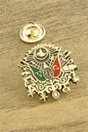 Osmanlı Tuğrası Yaka Rozet - Sarı