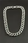 Chain Zirkon Taşlı Lüks Çelik Kolye - Gümüş Rengi