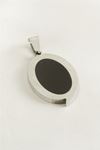 Oval  Çelik Kolye Ucu 3 cm - Gümüş Rengi