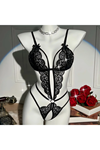 Kadın Siyah  Dantel Babydoll