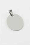 Oval İsim Yazılabilir Çelik Kolye Ucu 3*4,5 cm - Gümüş Rengi